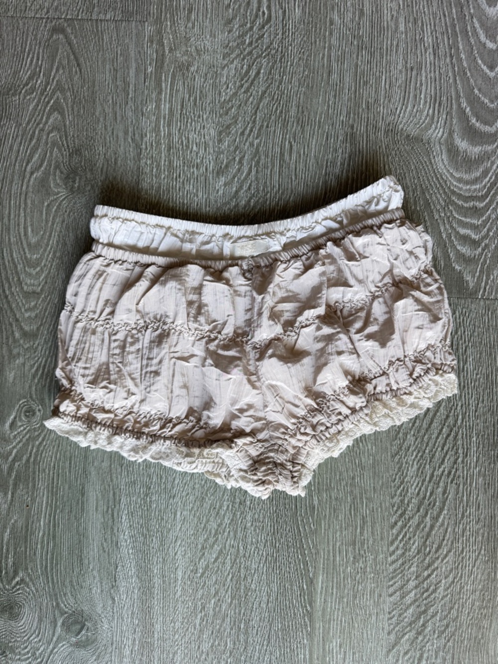Light Beige Ruffled Bloomer micro shorts